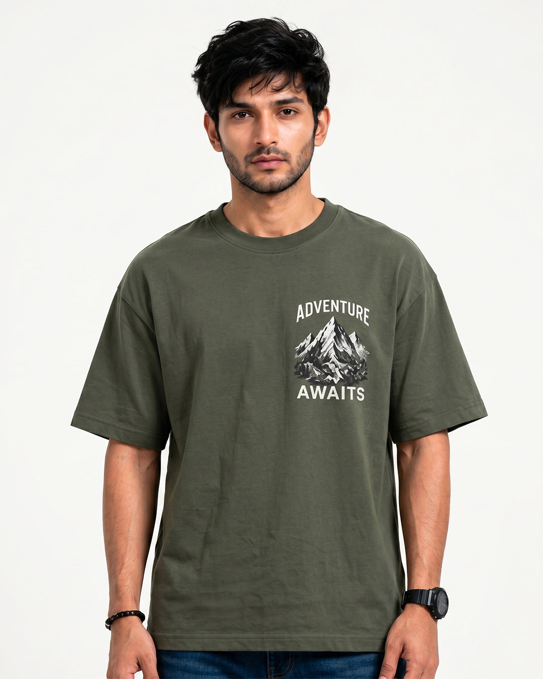 Adventure Awaits Mountain Print T-shirt