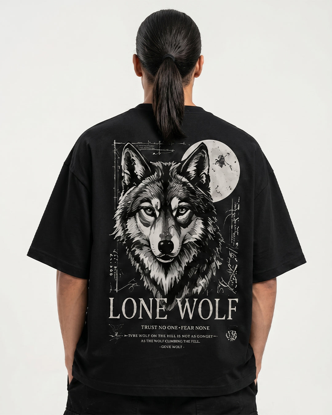 Lone Wolf Streetwear Oversized T-Shirt ( Full Back Print)