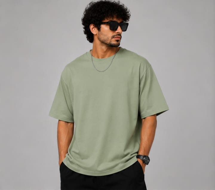 Men's Premium Good Times print Oversized Back Graphic Tee