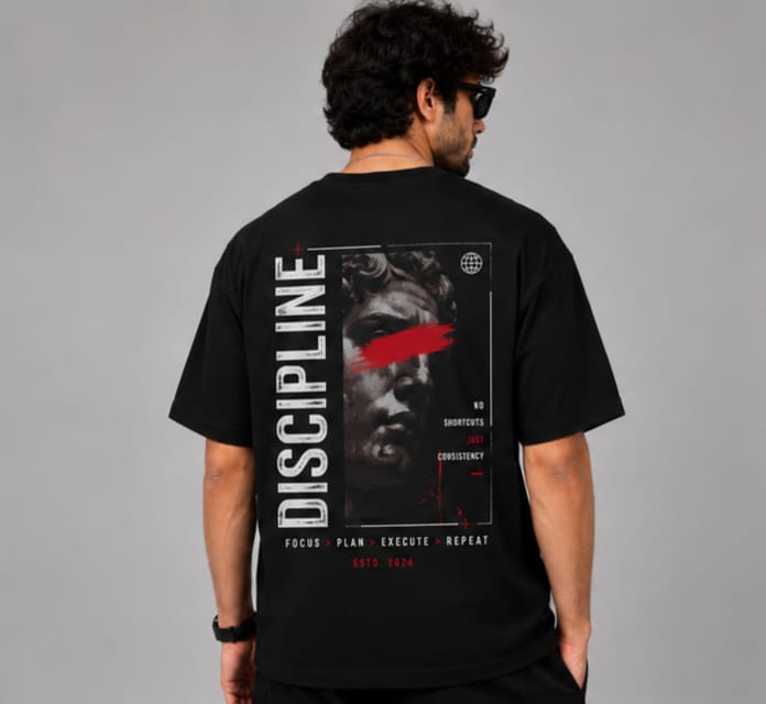 Men's Premium Oversized Back Graphic Tee