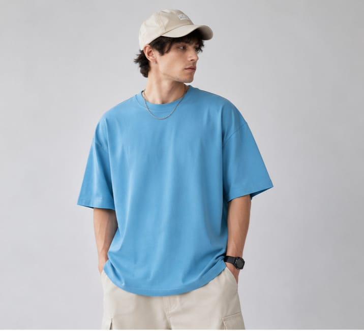 Men's Casual Oversized Mountain View Back Graphic Tee