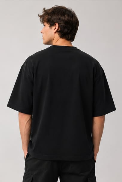 Men's Spider Logo Front Print Oversized T-Shirt